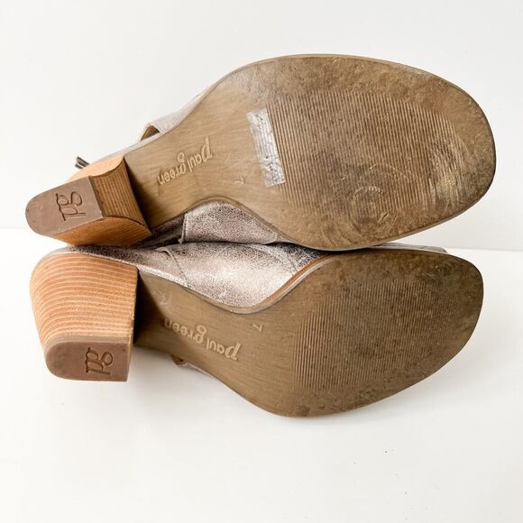 Paul Green Cayanne Peep Toe Bootie Metallic Smoke Grey Sandals‎ Pumps Size 7 - Picture 7 of 8